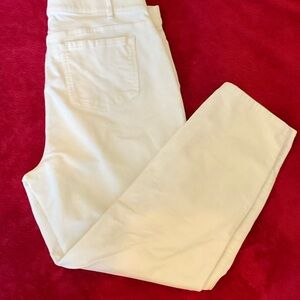 J. Jill Cream Pull On Straight-Leg Women's Jeans - Size XL